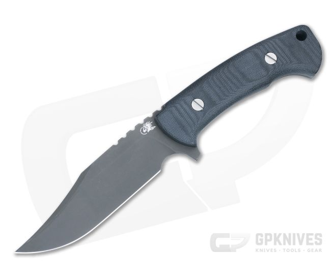 Hinderer Ranch Bowie Fixed Blade Black Micarta Handle Battle Black 3V Clip Point Blade 1462 - HK-1462