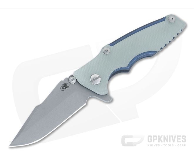 Hinderer Eklipse 3.0" Tri-Way Liner Lock Flipper Translucent Green G10 Handles Battle Blue 20CV Harpoon Spanto Blade 1468 - HK-1468