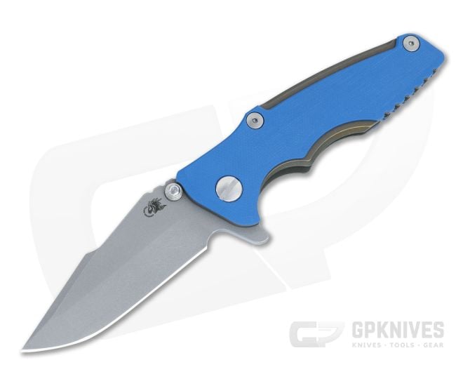 Hinderer Eklipse 3.0" Tri-Way Liner Lock Flipper Blue G10 Handles Battle Bronze 20CV Harpoon Spanto Blade 1469 - HK-1469