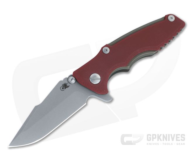Hinderer Eklipse 3.0" Tri-Way Liner Lock Flipper Red G10 Handles Battle Bronze 20CV Harpoon Spanto Blade 1470 - HK-1470