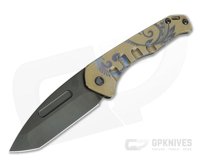 Medford Praetorian Slim Tanto PVD S35VN Bronze Filigree Titanium Frame Lock Folder - MKT-MKT147