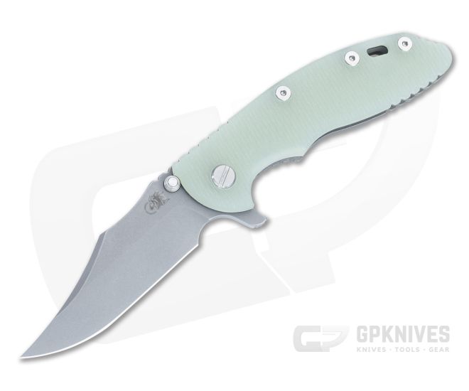 Hinderer XM-18 3.5" Tri-Way Flipper Translucent Green G10 Working Finish S45VN Bowie HK-1481 - HK-1481