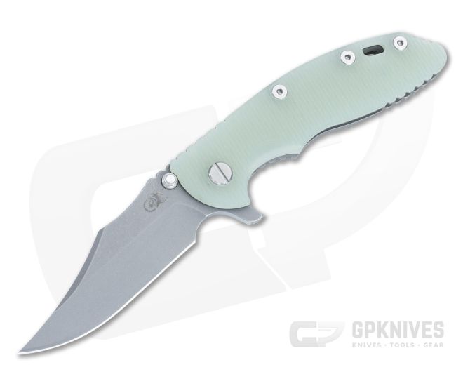 Hinderer XM-18 3.5" Tri-Way Flipper Translucent Green G10 Working Finish S45VN Bowie HK-1482 - HK-1482
