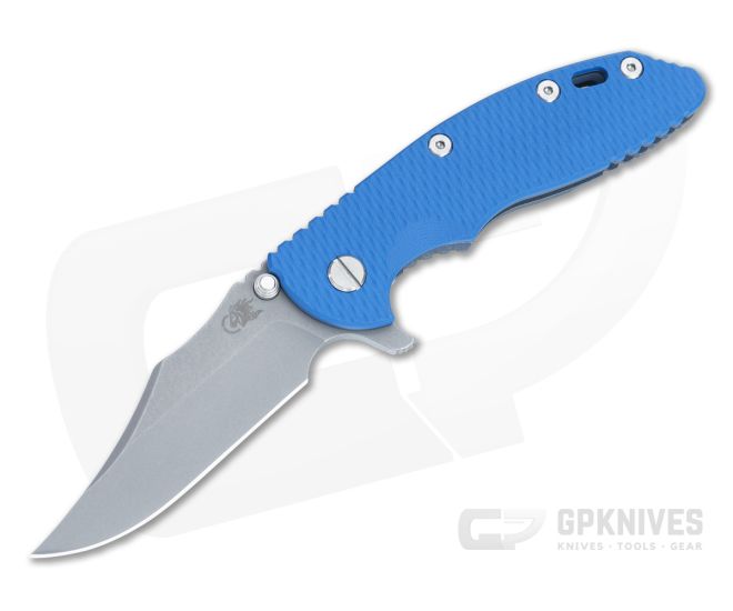 Hinderer XM-18 3.5" Tri-Way Flipper Blue G10 Battle Blue S45VN Bowie HK-1483 - HK-1483