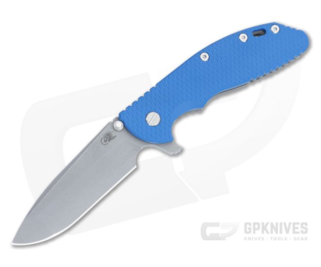 Hinderer XM-24 4.0" Tri-Way Flipper Blue G10 Working Finish S45VN Spanto 1484 - HK-1484