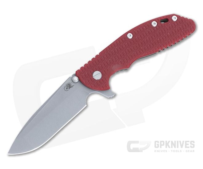 Hinderer XM-24 4.0" Tri-Way Flipper Red G10 Battle Bronze S45VN Spanto 1488 - HK-1488