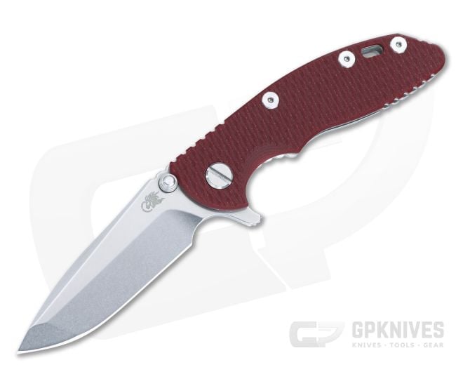 Hinderer XM-18 3.0" Tri-Way Flipper Red G10 Stonewashed 20CV Spanto 1490 - HK-1490