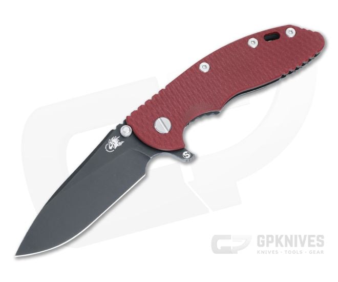 Hinderer XM-18 3.5" Skinny Tri-Way Flipper Red G10 Battle Black DLC MagnaCut Slicer 1494 - HK-1494