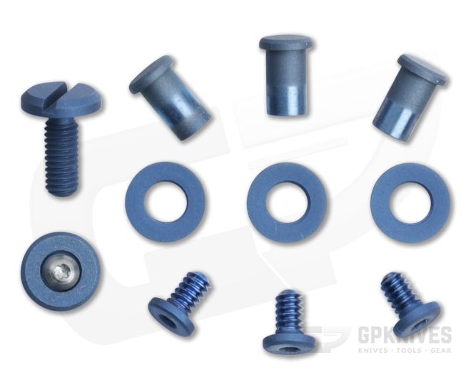 Hinderer Knives Titanium Battle Blue Complete Hardware Kit For XM-18 3.5" Skinny Folders 1499 - HK-1499