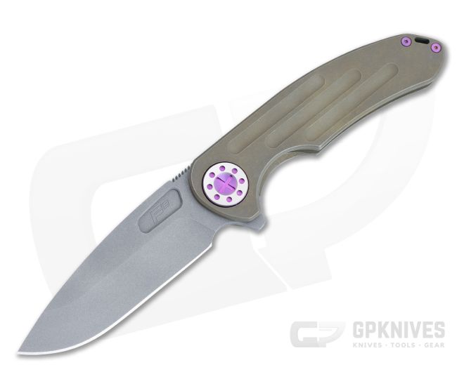 Curtiss Knives F3 Large Bronze Ball-Milled Dark Stonewashed Magnacut Slicer Flipper CK-14 - CK-14