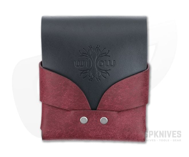 Willow Craft Goods Wide Swaddle Leather Wallet Bordeaux And Black Colorway WCG-014 - WCG-014