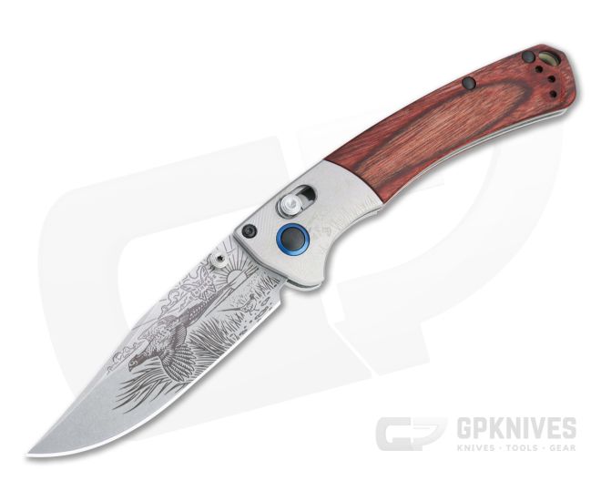 Benchmade Mini Crooked River Limited Ringneck Pheasant Artist Series S30V Stabilized Wood Folder 15085-2204 - BM-15085-2204