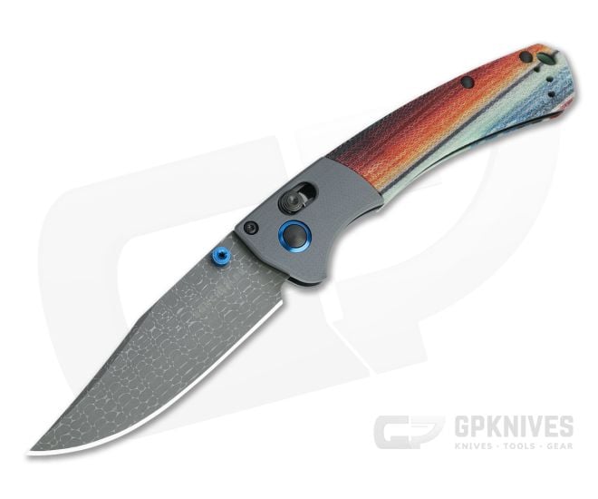 Benchmade Mini Crooked River Gold Class Nichols Damascus G-Carta Folder 15085-221 - BM-15085-221