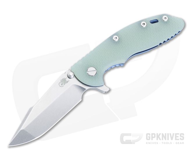 Hinderer XM-18 3.5" Tri-Way Flipper Translucent Green G10 Stonewash Blue S45VN Harpoon Spanto 1514 - HK-1514