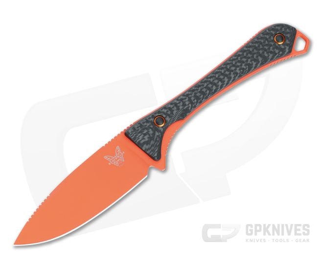 Benchmade Hunt Altitude Caper Fixed Blade Carbon Fiber Handle Orange Cerakote S90V 15201OR - BM-15201OR