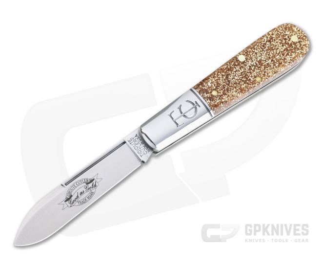 Tidioute #15 Barlow Glitter Gold Acrylic Slip Joint Knife 152121 - GEC-152121-GGA