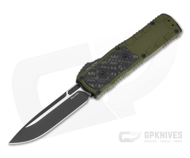 Guardian Tactical Apex OD Green Aluminum Frag Carbon Fiber Inlay MagnaMax Two Tone Black OTF Automatic Knife (3.44" Blade) 152211-ODG - GT-152211-ODG