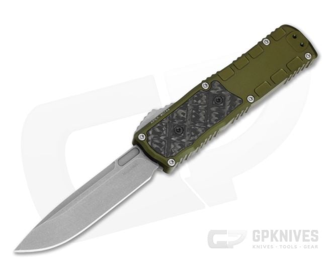Guardian Tactical Apex OD Green Aluminum Frag Carbon Fiber Inlay MagnaMax Stonewash OTF Automatic Knife (3.44" Blade) 152511-ODG - GT-152511-ODG