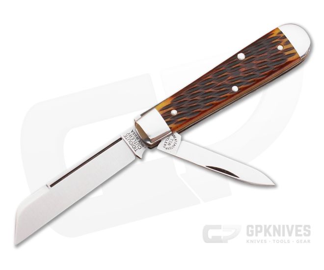 Tidioute Cutlery #15 Huckleberry Antique Yellow Bone Sheepsfoot Two Blade - GEC-153215-AYJB