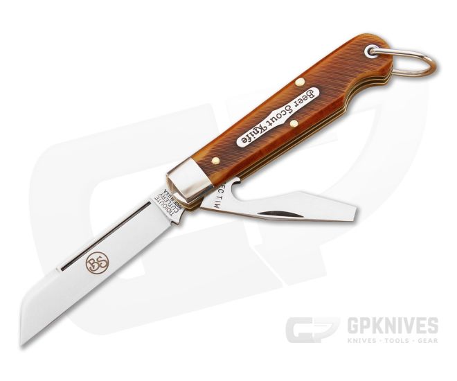 Tidioute Cutlery #15 Beer Scout Jack Knife Chestnut Saw Cut Bone - GEC-153215CL-CSB