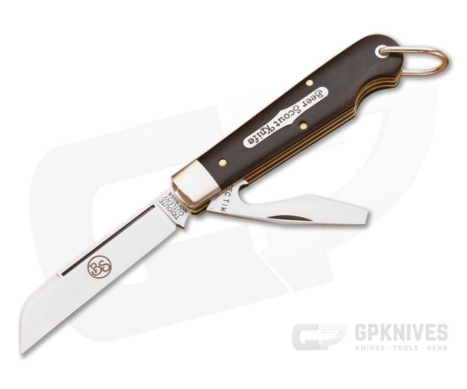 Tidioute Cutlery #15 Beer Scout Jack Knife Gabon Ebony Wood - GEC-153215CL-GE