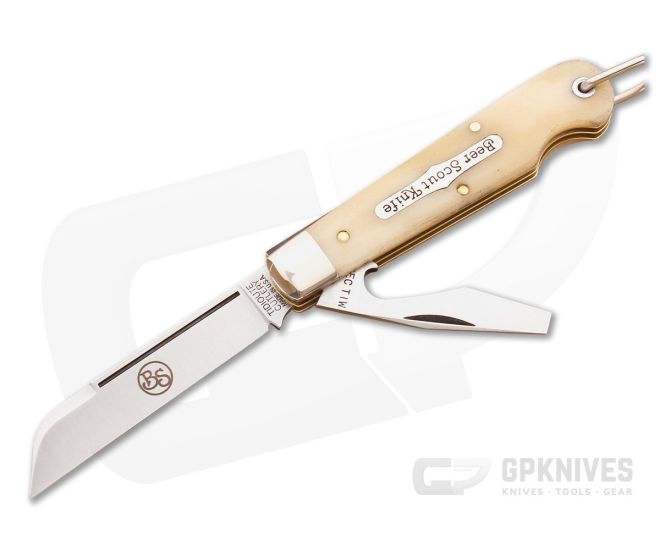 Tidioute Cutlery #15 Beer Scout Jack Knife Smooth Ivory Bone - GEC-153215CL-SIB