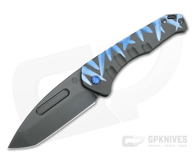 Medford Praetorian Slim Tanto PVD S35VN Blue "Show Lights" Titanium Folder - MKT-MKT153