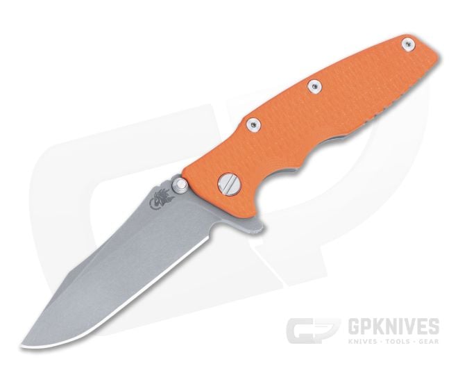 Hinderer Eklipse 3.5 Orange G10 Working Finish Titanium - HK-1547