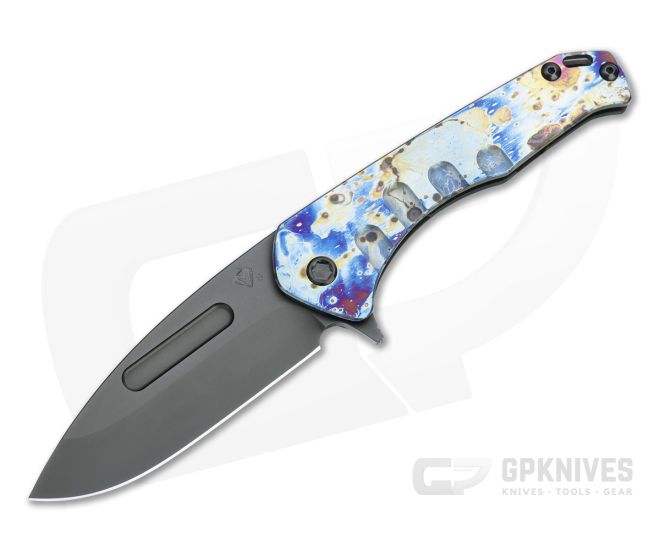 Medford Praetorian Slim Flipper PVD S35VN Galaxy Flamed PVD Titanium Folder - MKT-MKT154