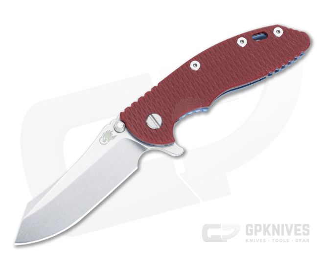 Hinderer XM-18 3.5 Skinner Red G10 Stonewash Blue Titanium - HK-1553