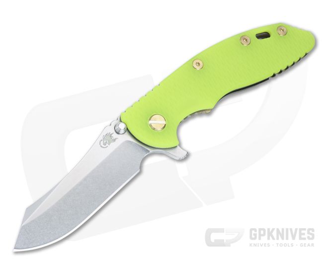 Hinderer XM-18 3.5 Skinner Chartreuse G10 Stonewash Bronze - HK-1562
