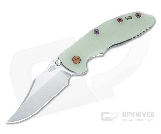 Hinderer XM-18 3.5 Bowie Non Flipper Translucent G10 Stonewash Green/Gold - HK-1567