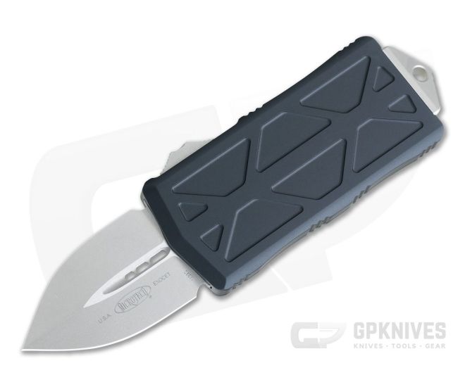 Microtech Exocet Plain Double Edge Stonewashed M390 Money Clip OTF Cali Legal Auto 157-10 - MT-157-10-M390
