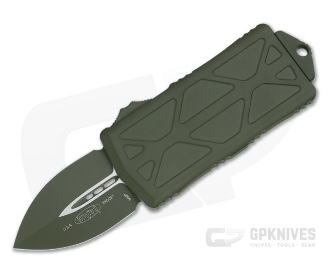 Microtech Exocet D/E OD Green Cerakote M390 Double Edge CA Legal OTF Automatic 157-1COD - MT-157-1COD