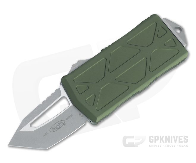 Microtech Exocet Tanto Apocalyptic 204P OD Green CA Legal OTF Automatic 158-10APOD - MT-158-10APOD