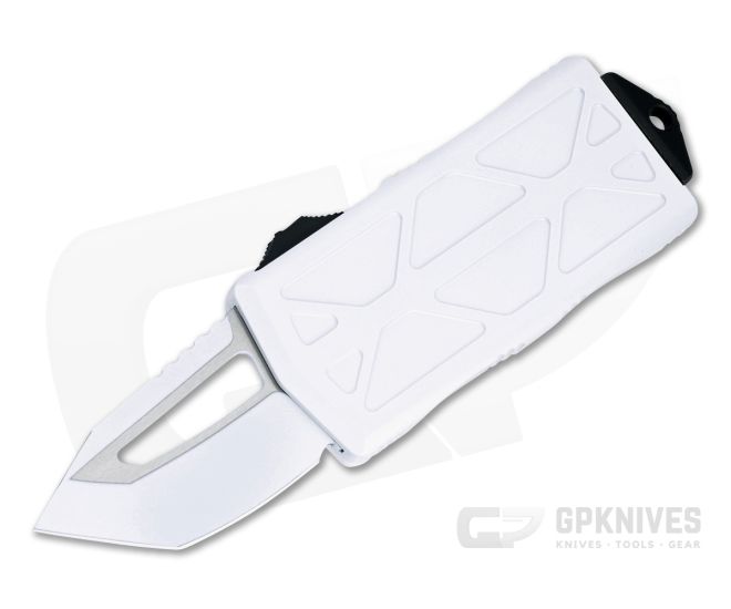 Microtech Exocet Storm Trooper White Tanto CA Legal OTF Automatic 158-1ST - MT-158-1ST