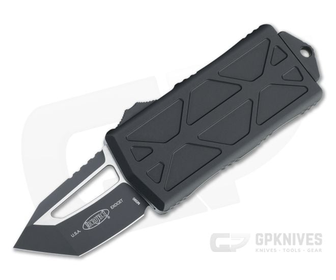 Microtech Exocet T/E Tactical Standard Tanto Black CA Legal OTF Automatic 158-1T - MT-158-1T