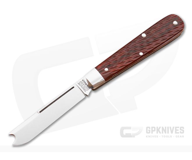 Tidioute Cutlery #15 Huckleberry Boys Knife Rust Red Jig Bone - GEC-15A114STL-RRJB