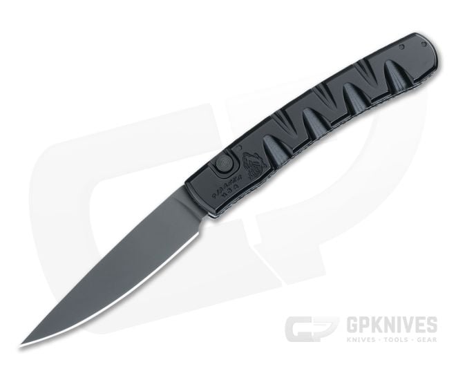 Piranha P15 Virus Tactical Automatic Black Aluminum Handle Black PVD S30V Drop Point 15BKT - PRN-15BKT