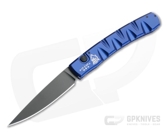 Piranha P15 Virus Tactical PVD S30V Blue Button Lock Automatic - PRN-15BT