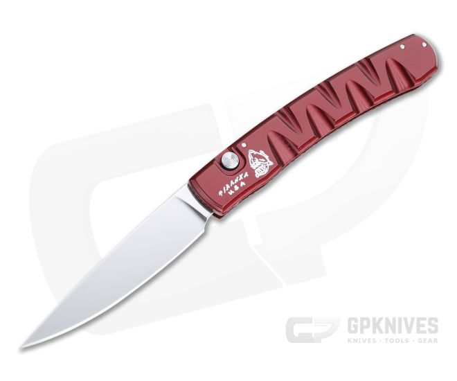 Piranha P15 Virus Mirror S30V Red Button Lock Automatic - PRN-15R