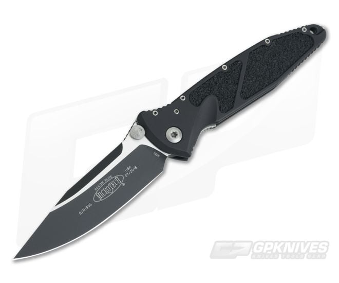 Microtech Socom Elite S/E Manual Black Plain M390 Black Aluminum 160-1 - MT-160-1-M390