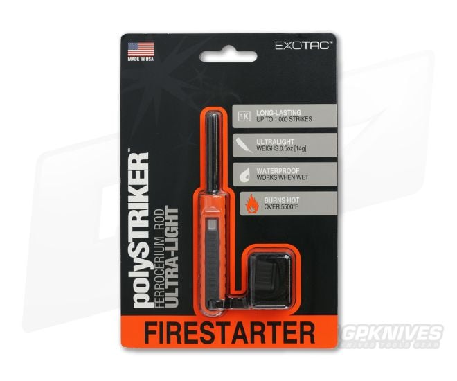 Exotac polySTRIKER Fire Starter Orange/Black 1600-ORG - EX-1600-ORG