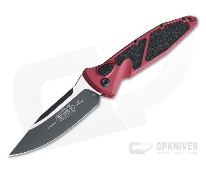 Microtech Socom Elite Auto Black Plain CTS-204P Clip Point Red Aluminum 160A-1RD - MT-160A-1RD-204P