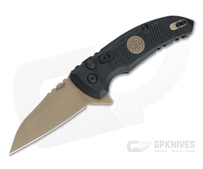Hogue SIG X1 MicroFlip FDE Wharncliffe Black G10 Emperor Scorpion Button Lock Flipper 16160 - HO-16160