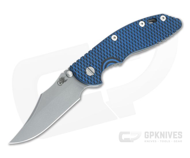 Hinderer XM-18 3.5 Bowie Non Flipper Working Finish Blue/Black G10 - HK-1619