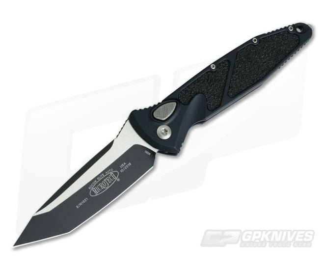 Microtech Socom Elite Automatic Tanto Black M390 Plain Edge 161A-1 - MT-161A-1-M390