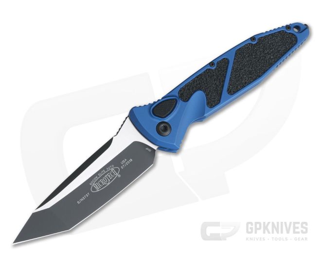 Microtech Socom Elite Automatic Tanto Blue Black Plain Edge CTS-204P 161A-1BL - MT-161A-1BL-204P