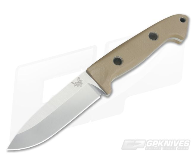 Benchmade 162-1 Bushcrafter Fixed Knife Sand G10 - BM-162-1