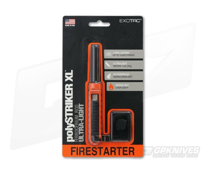 Exotac polySTRIKER XL Fire Starter Orange/Black 1620-ORG - EX-1620-ORG
